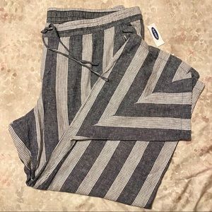Old Navy Wide-Leg Linen-Blend Pull-On Pants
